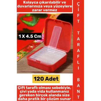 #ÇiftTaraflıBant İz Bırakmaz Pratik Tablo Çerçeve Çift Taraflı Nano PU Jel Şeffaf Bant 120 Adet