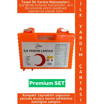 #İlkYardımÇantası Premium Trafik Ev Ofis İş Yeri Duvara Monte Edilebilir Tam Dolu İlk Yardım Çantası