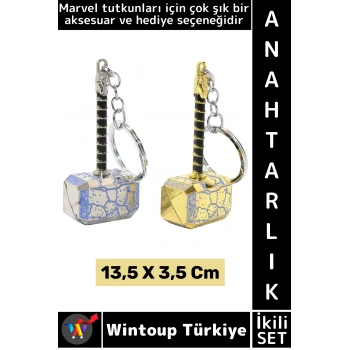 #Anahtarlık Dekoratif Koleksiyon Hediyelik Çok Şık Marvel Figürü Thor Çekici Anahtarlık İkili SET