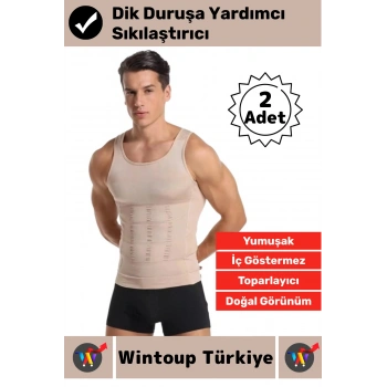 #Korse Kıyafet Altında Belli Olmaz Dik Duruşa Yardımcı Göğüs Karın Sıkılaştıran Erkek Korse 2 Adet