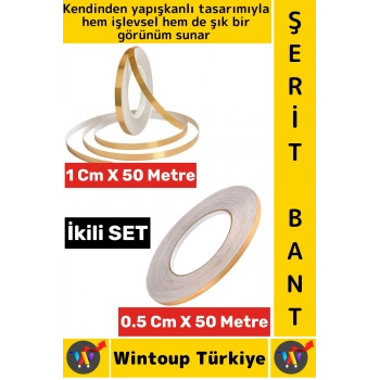 #Bant Kendinden Yapışkanlı Güçlü Su Geçirmez Karo Zemin Fayans Arası Şerit Derz Bant Goldi 2li Set