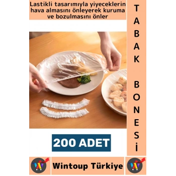 #TabakBonesi Hava Almaz Bozulma Önleyen Yemek Saklama Tazelik Lastikli Tencere Tabak Bonesi 200 Adet