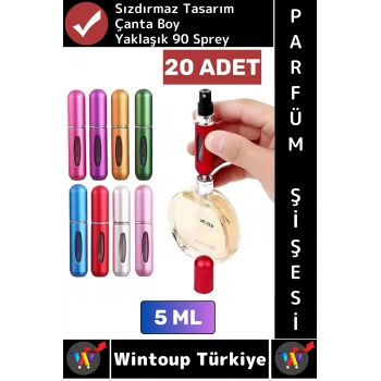 #ParfümŞişesi Sızdırmaz Kapaklı Doldurulabilir Pratik Çanta Boy Cep Parfümü Şişesi 5 ML X 20 Adet
