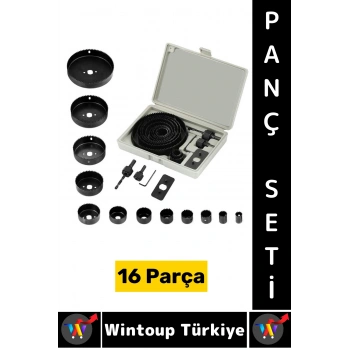 #PançSeti Dayanıklı Ağaç Kesme Testere Matkap Ucu Takımı Alçıpan Tavan Kesme 16 Parça PANÇ SETİ
