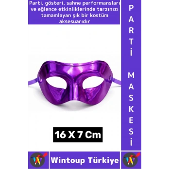 #PartiMaskesi Kadın Erkek Kostüm Davet Yılbaşı Cosplay Metalize Parlak Şık Parti Maskesi 16 X 7 Cm