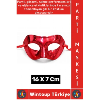 #PartiMaskesi Kadın Erkek Kostüm Davet Yılbaşı Cosplay Metalize Parlak Şık Parti Maskesi 16 X 7 Cm