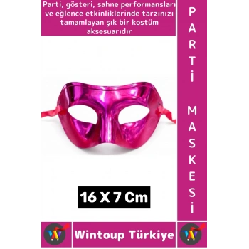 #PartiMaskesi Kadın Erkek Kostüm Davet Yılbaşı Cosplay Metalize Parlak Şık Parti Maskesi 16 X 7 Cm