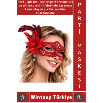 #PartiMaskesi Göz Çevresi İşlemeli Estetik Kostüm Davet Yılbaşı Cosplay Balo Şık Tüylü Parti Maskesi