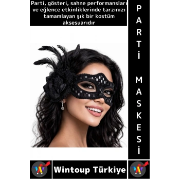 #PartiMaskesi Göz Çevresi İşlemeli Estetik Kostüm Davet Yılbaşı Cosplay Balo Şık Tüylü Parti Maskesi