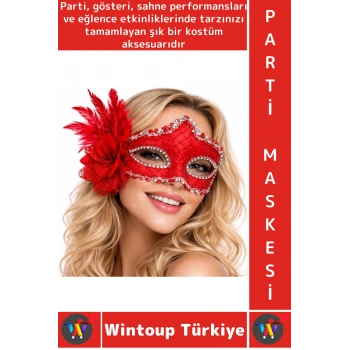 #PartiMaskesi Luxery Estetik Kostüm Davet Yılbaşı Cosplay Balo Şık Tüylü Venedik Parti Maskesi