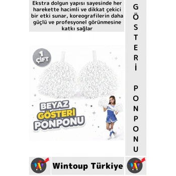 #Ponpon Hafif Esnek Okul Yıl Sonu Gösteri Etkinlik Tören Spor Dans Şık Ekstra Dolgun Ponpon 1 Çift