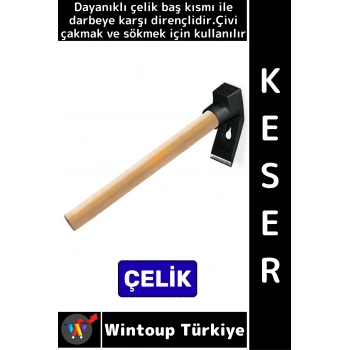 #Keser Ergonomik Tutuş Ev Bahçe Marangoz Tamirat Onarım Dayanıklı Çelik Başlı Çivi Çakma Sökme Keser