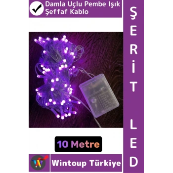#LedIşık Dekoratif Ev Ofis Parti Yılbaşı Vitrin Oda Süsleme 100 Ledli Damla Uçlu 10 Metre Şerit Led