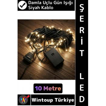 #LedIşık Dekoratif Ev Ofis Parti Yılbaşı Vitrin Oda Süsleme 100 Ledli Damla Uçlu 10 Metre Şerit Led
