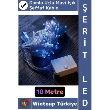 #LedIşık Dekoratif Ev Ofis Parti Yılbaşı Vitrin Oda Süsleme 100 Ledli Damla Uçlu 10 Metre Şerit Led
