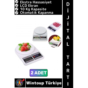#MutfakTartısı Ekstra Hassasiyet Terazi Aşırı Yük Göstergesi LCD Ekran Mutfak Tartısı 10 Kg 2 Adet