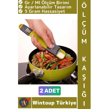 #ÖlçümKaşığı Tuz Şeker Kahve Yağ Baharat Supplement Ayarlanabilir 5 Gr/ML Hassas Ölçüm Kaşığı 2 Adet