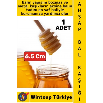 #BalKaşığı Doğal Ahşap Tat Yapı Bozmayan Özel Kanallı Tasarım Reçel Pekmez Mini Bal Kaşığı 6.5 Cm