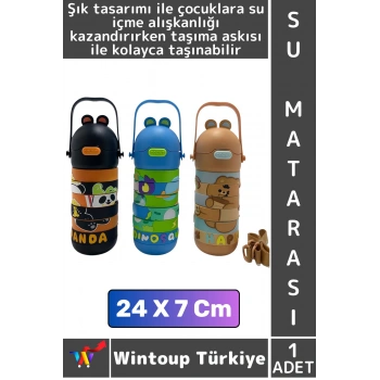 #SuMatarası Ofis Okul Çocuk Su İçme Alışkanlığı Şık Eğitici Puzzle Yapboz Pipetli Askılı Su Matarası