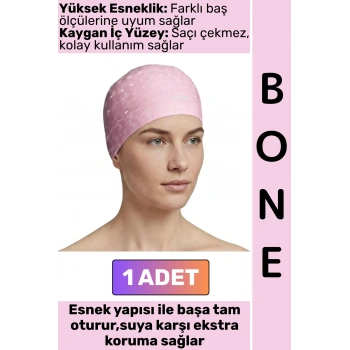 #Bone Konforlu Esnek Yumuşak Havuz Deniz Yüzme Kaygan İç Yüzey Çok Şık Kulağa Su Geçirmez Saç Bonesi