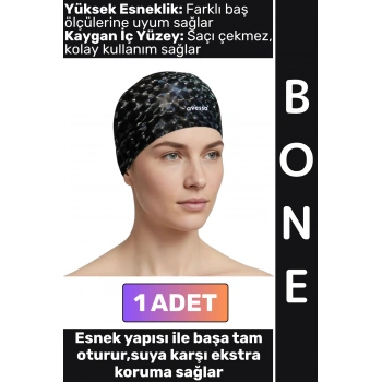 #Bone Konforlu Esnek Yumuşak Havuz Deniz Yüzme Kaygan İç Yüzey Çok Şık Kulağa Su Geçirmez Saç Bonesi