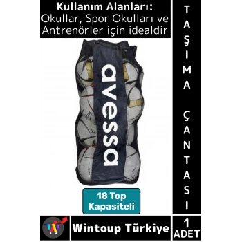 #Çanta Premium Dayanıklı Okul Spor Okulu Antrenör Futbol Antrenman 18 Top Kapasiteli Taşıma Çantası