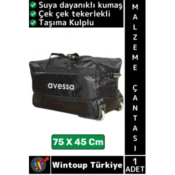 #Çanta Suya Dayanıklı Kumaş Spor Okul Futbol Antrenman Çek Çek Tekerlekli Malzeme Çantası 75 X 45 Cm