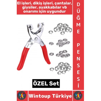#DüğmePensesi Dikiş Çanta Giysi Ayakkabı Tekstil Sabitleme Onarım Metal Çıtçıt Pensesi Düğme Seti