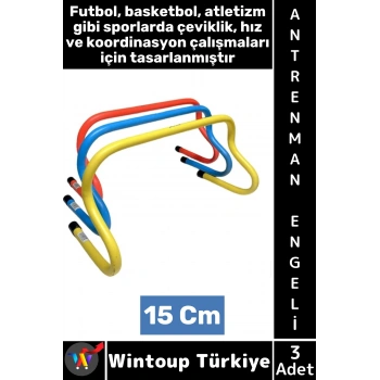 #AntrenmanMalzemesi Futbol Basketbol Atletizm Fitness Hız Çeviklik Antrenman Engeli 15 Cm X 3 Adet