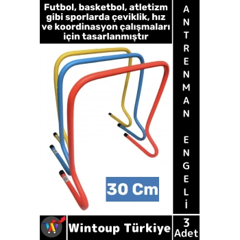 #AntrenmanMalzemesi Futbol Basketbol Atletizm Fitness Hız Çeviklik Antrenman Engeli 30 Cm X 3 Adet