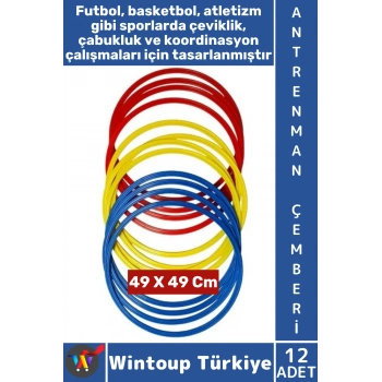 #AntrenmanMalzemesi Futbol Basketbol Spor Koordinasyon Çabukluk Çantalı Antrenman Çemberi 12li Set