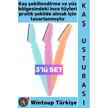 #KaşBakım Tahriş Etmez Dudak Yanak Çene Pürüzsüz Cilt Tüy Alma Şekillendirme Kaş Usturası Üçlü Set