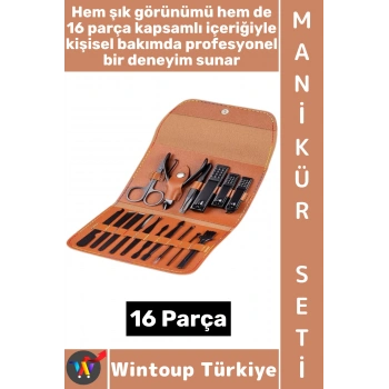 #TırnakBakım Profesyonel Kişisel Kaş El Ayak Tırnak Bakım Şık Çantalı Manikür Pedikür Seti 16 Parça