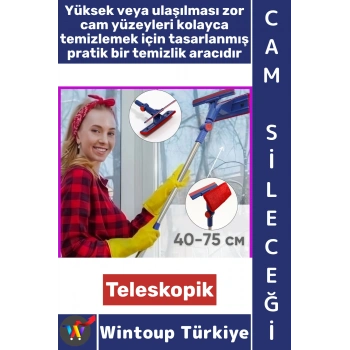 #CamSileceği Ev Ofis Oto Bakım Köşe Kenar Zor Nokta Oynar Başlıklı Teleskopik Çekçekli Cam Sileceği
