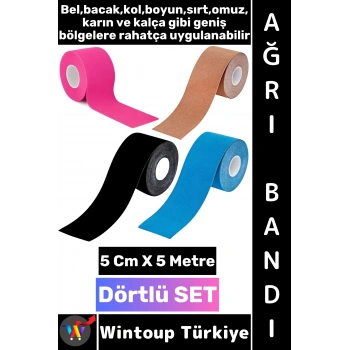 #AğrıBandı Uzun Süre Etkili Kas Bel Bacak Kol Boyun Sırt Omuz Karın Kalça Isı Ağrı Bandı Dörtlü SET