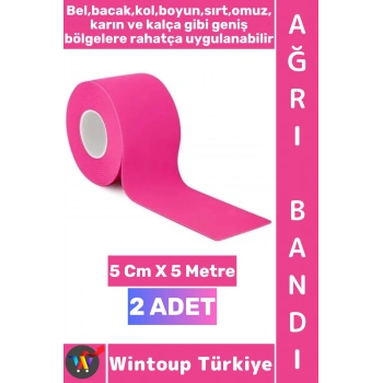 #AğrıBandı Uzun Süre Etki Kas Bel Bacak Kol Boyun Sırt Omuz Karın Kalça Pembe Isı Ağrı Bandı 2 Adet