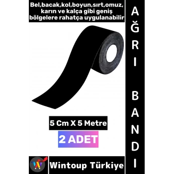 #AğrıBandı Uzun Süre Etki Kas Bel Bacak Kol Boyun Sırt Omuz Karın Kalça Siyah Isı Ağrı Bandı 2 Adet