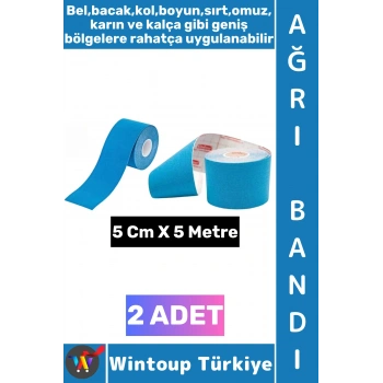 #AğrıBandı Uzun Süre Etkili Kas Bel Bacak Kol Boyun Sırt Omuz Karın Kalça Mavi Isı Ağrı Bandı 2 Adet