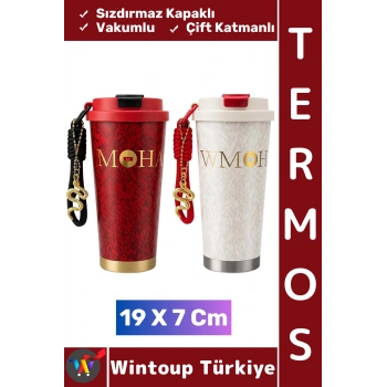 #Termos Kamp Outdoor Piknik Gündelik Sızdırmaz Kapaklı Çift Katmanlı Vakumlu Termos Bardak 19 X 7 Cm