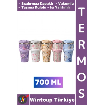 #Termos Kamp Outdoor Piknik Sızdırmaz Kapaklı Isı Yalıtımlı Taşıma Kulplu Vakumlu Termos 700 ML
