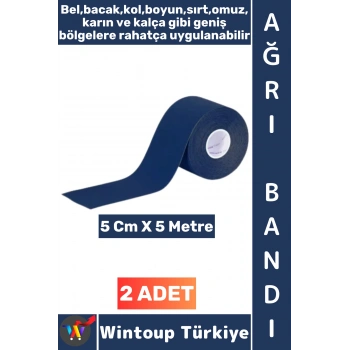 #AğrıBandı Uzun Süre Etki Kas Bel Bacak Kol Boyun Sırt Omuz Karın Kalça Lacivert Ağrı Bandı 2 Adet