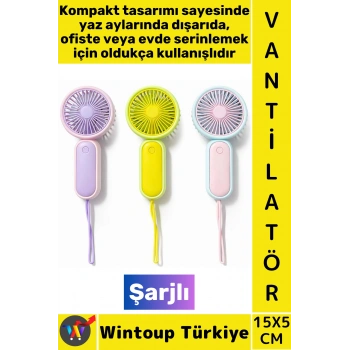 #Vantilatör Kompakt Sessiz Çalışma Yoğun Üfleme Kablosuz Taşınabilir Şarjlı Mini El Fanı Vantilatör