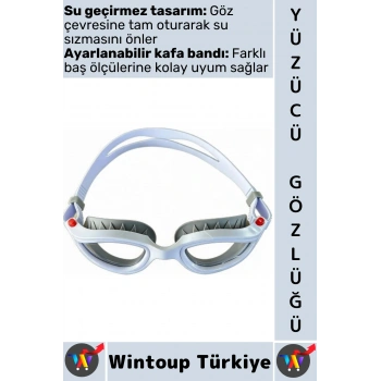 #Gözlük Konforlu Silikon Su Sızdırmaz Buğu Önleyici Çok Şık Ayarlanabilir Deniz Havuz Yüzücü Gözlüğü