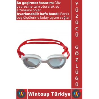 #Gözlük Ergonomik Konforlu Silikon Su Geçirmez Buğu Önleyen Ayarlanabilir Deniz Havuz Yüzücü Gözlüğü