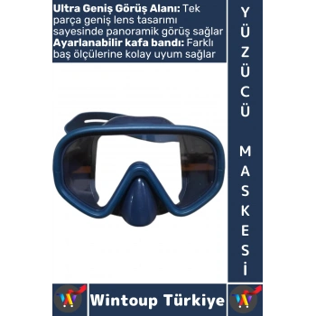 #Gözlük Konforlu Sızdırmaz Buğu Önleyici Ultra Geniş Görüş Ayarlanabilir Deniz Dalış Yüzücü Maskesi