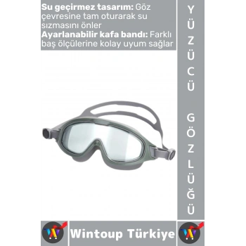 #Gözlük Yetişkin Çocuk Sızdırmaz Buğu Önleyici UV Korumalı Lens Çok Şık Ayarlanabilir Yüzücü Gözlüğü