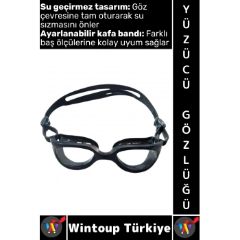 #Gözlük Ergonomik Konforlu Silikon Su Geçirmez Buğu Önleyen Ayarlanabilir Deniz Havuz Yüzücü Gözlüğü