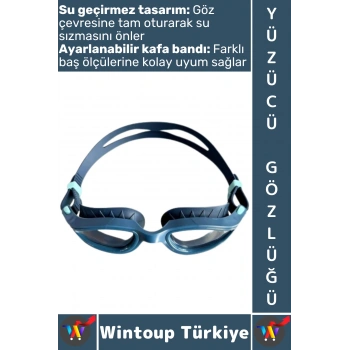 #Gözlük Konforlu Silikon Su Sızdırmaz Buğu Önleyici Çok Şık Ayarlanabilir Deniz Havuz Yüzücü Gözlüğü