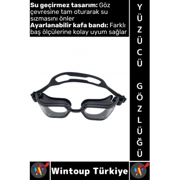 #Gözlük Yetişkin Çocuk Su Sızdırmaz Buğu Önleyici Lens Şık Ayarlanabilir Deniz Havuz Yüzücü Gözlüğü