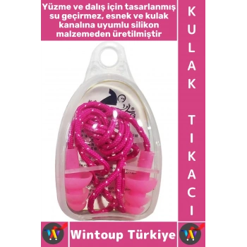 #Yüzme Su Gürültü Geçirmez Havuz Deniz Dalış Yüzme Saklama Kutulu İpli Esnek Silikon Kulak Tıkacı